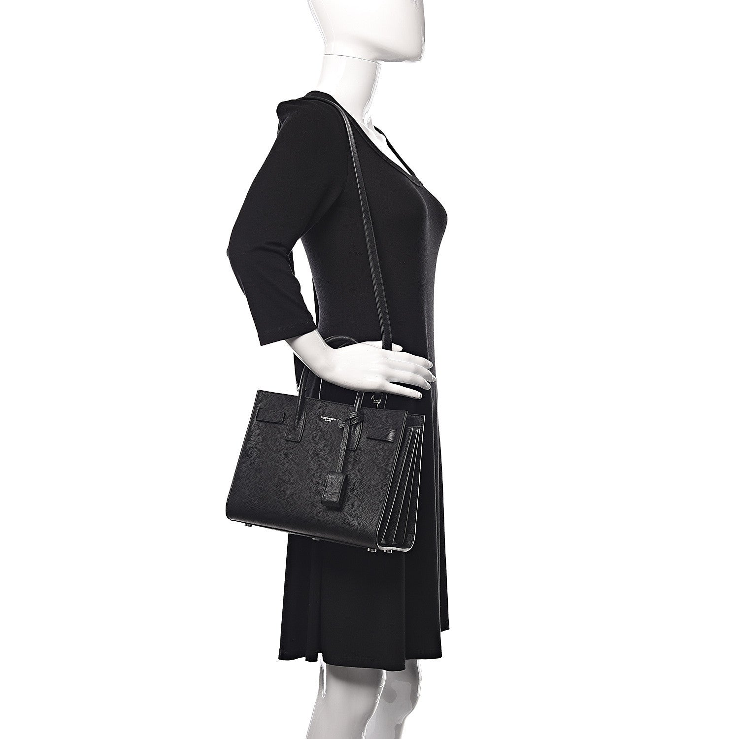 Saint Laurent Grained Calfskin Baby Sac De Jour Black 2 of 9