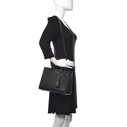 Saint Laurent Grained Calfskin Baby Sac De Jour Black 2 of 9