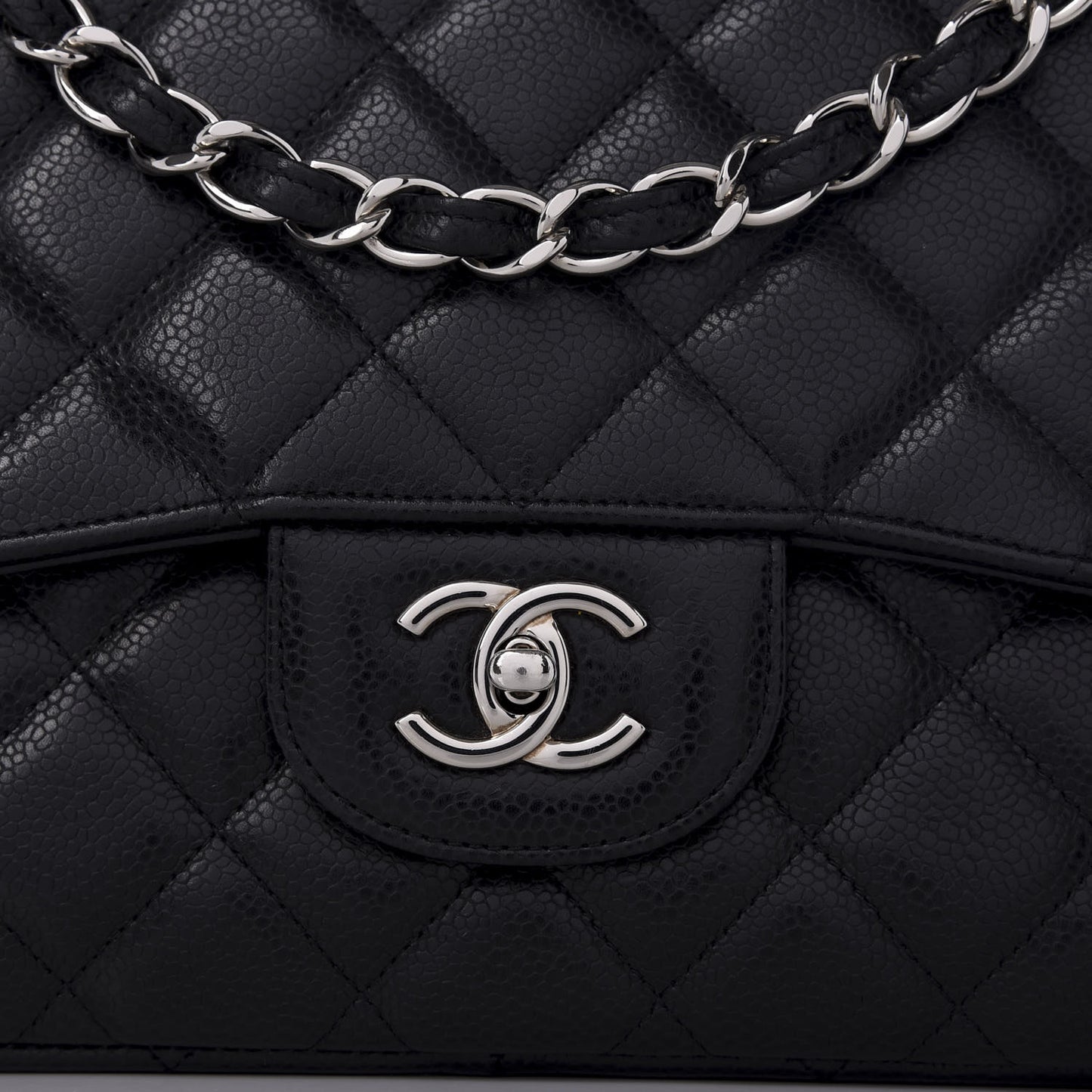 Caviar Quilted Jumbo Single Flap Black