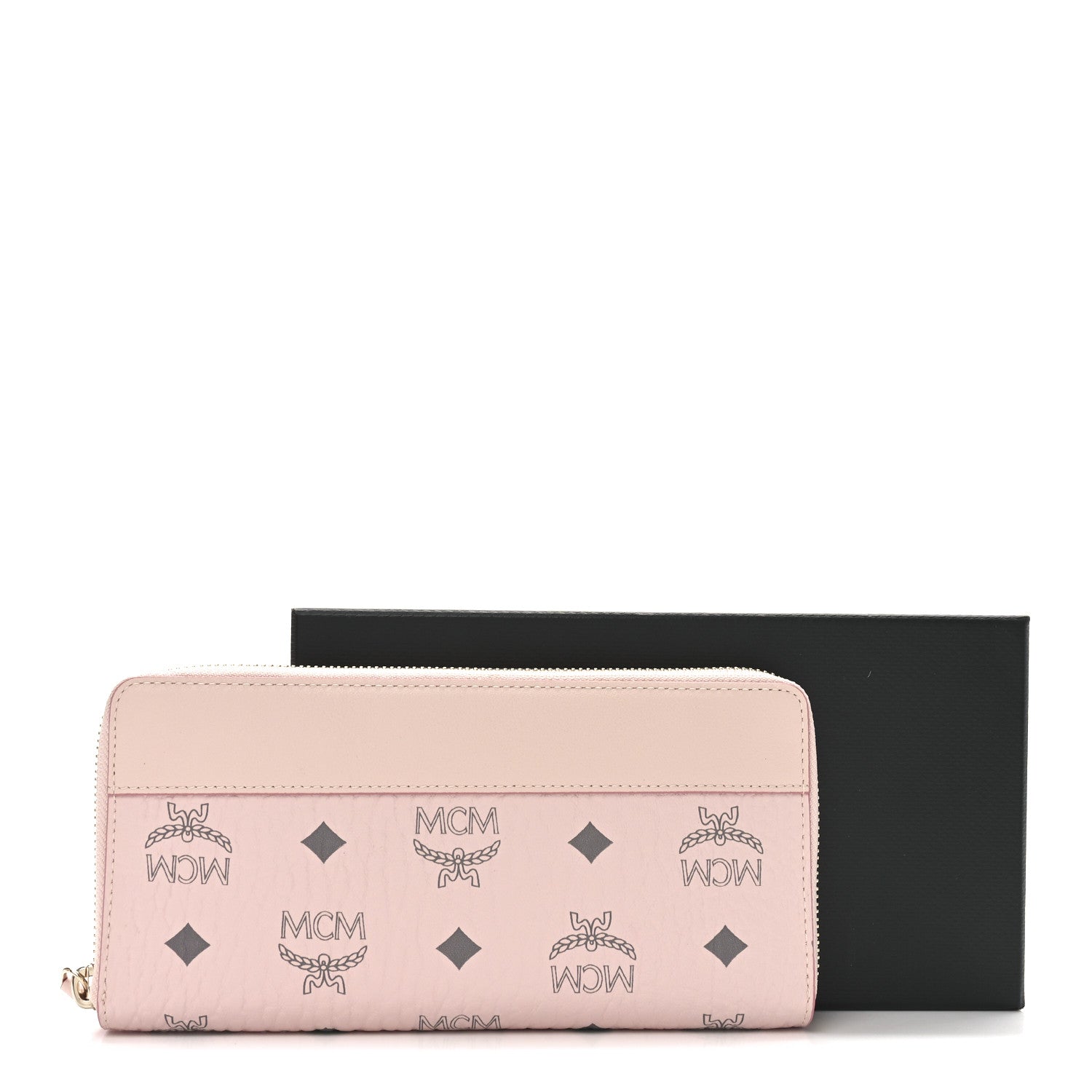 MCM Visetos Large Zip Around Wallet Powder Pink 7 of 7