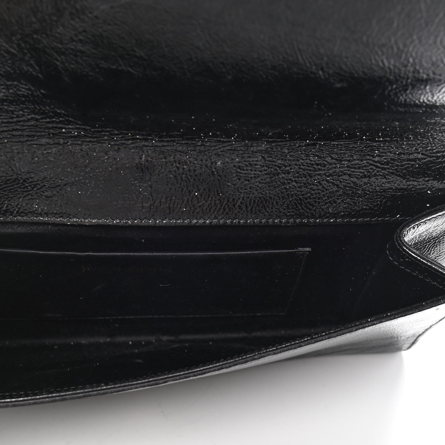 Saint Laurent Textured Patent Monogram Large Belle De Jour Clutch Black 5 of 6