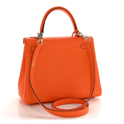 Hermes Togo Kelly Retourne 25 Orange Minium 3 of 14