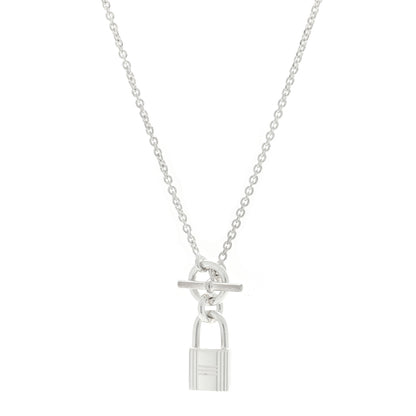 Hermes Sterling Silver Cadenas Kelly Lock Pendant Necklace 1 of 5