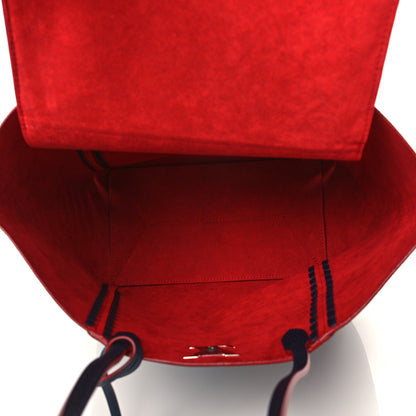 Louis Vuitton Calfskin Braided Lockme Cabas Marine Rouge 5 of 7