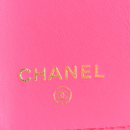 Chanel Caviar Quilted CC Zip Compact Trifold Wallet Pink 6 of 8