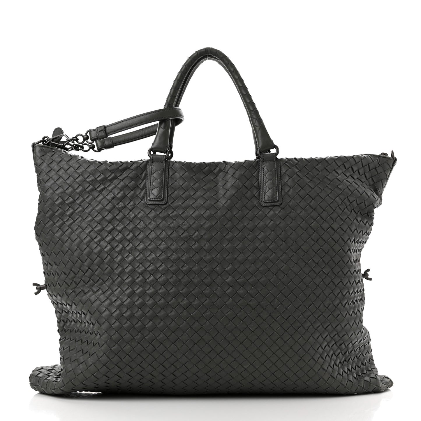 Nappa Intrecciato Maxi Convertible Tote Grey