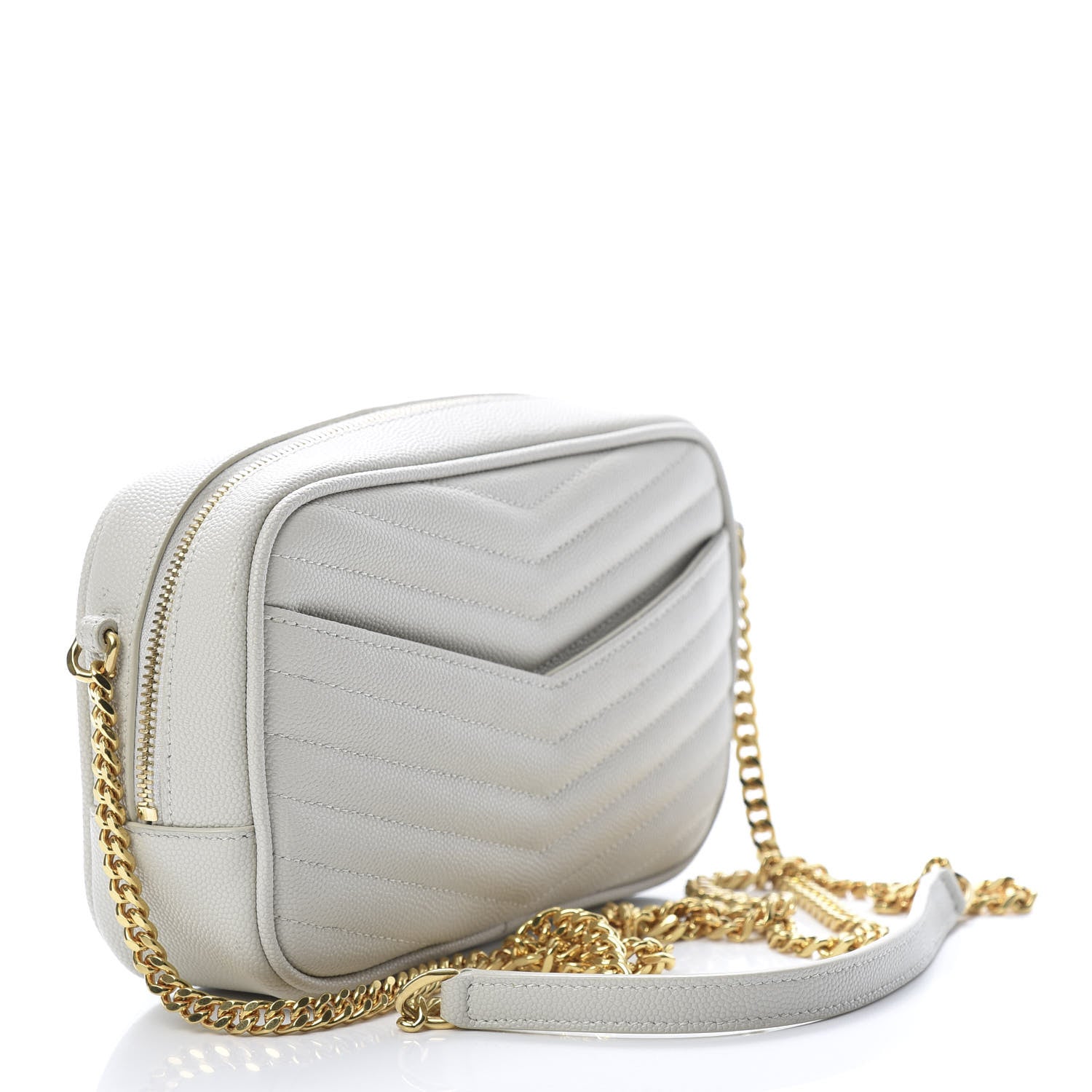 Saint Laurent Grain De Poudre Matelasse Monogram Mini Lou Camera Bag Crema Soft 3 of 12