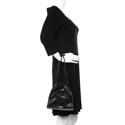 Valentino Garavani Calfskin Rockstud Drawstring Pouch Black 2 of 10