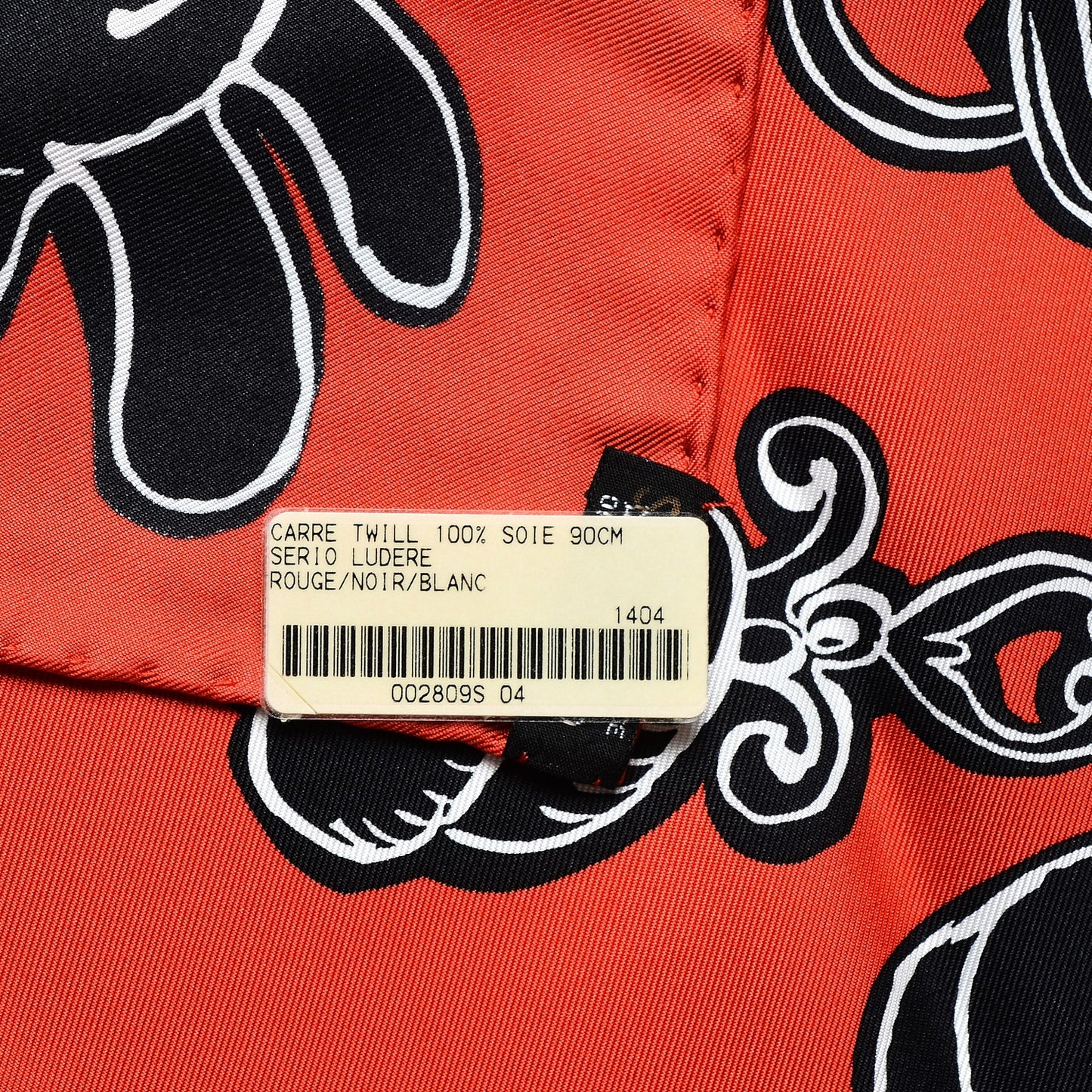 Silk Serio Ludere Scarf 90 Rouge Noir Blanc