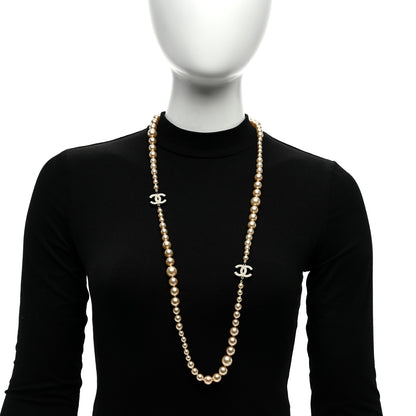 Chanel Graduated Pearl CC Long Necklace Gold 5 of 5