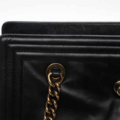 Chanel Glazed Calfskin Boy Tote Black 10 of 10