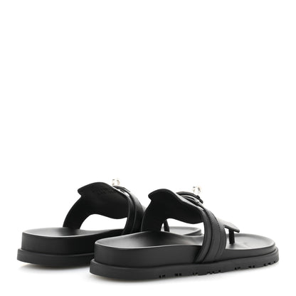 Hermes Calfskin Womens Empire Sandals 37.5 Black 5 of 9