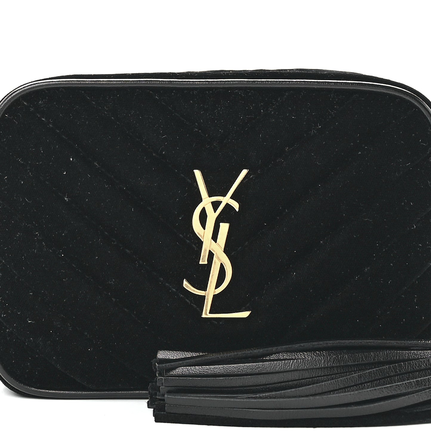 Velour Matelasse Monogram Lou Belt Bag Black