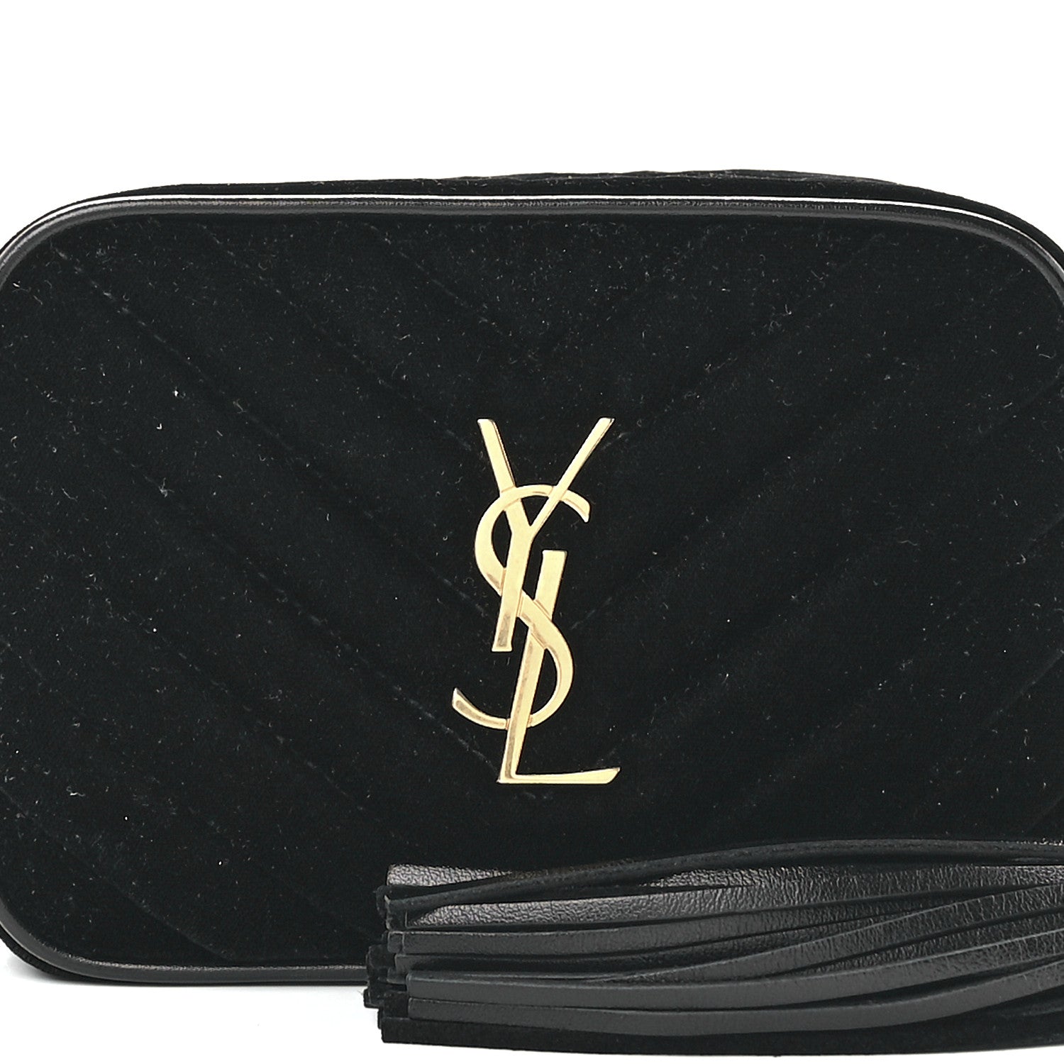 Saint Laurent Velour Matelasse Monogram Lou Belt Bag Black 9 of 12
