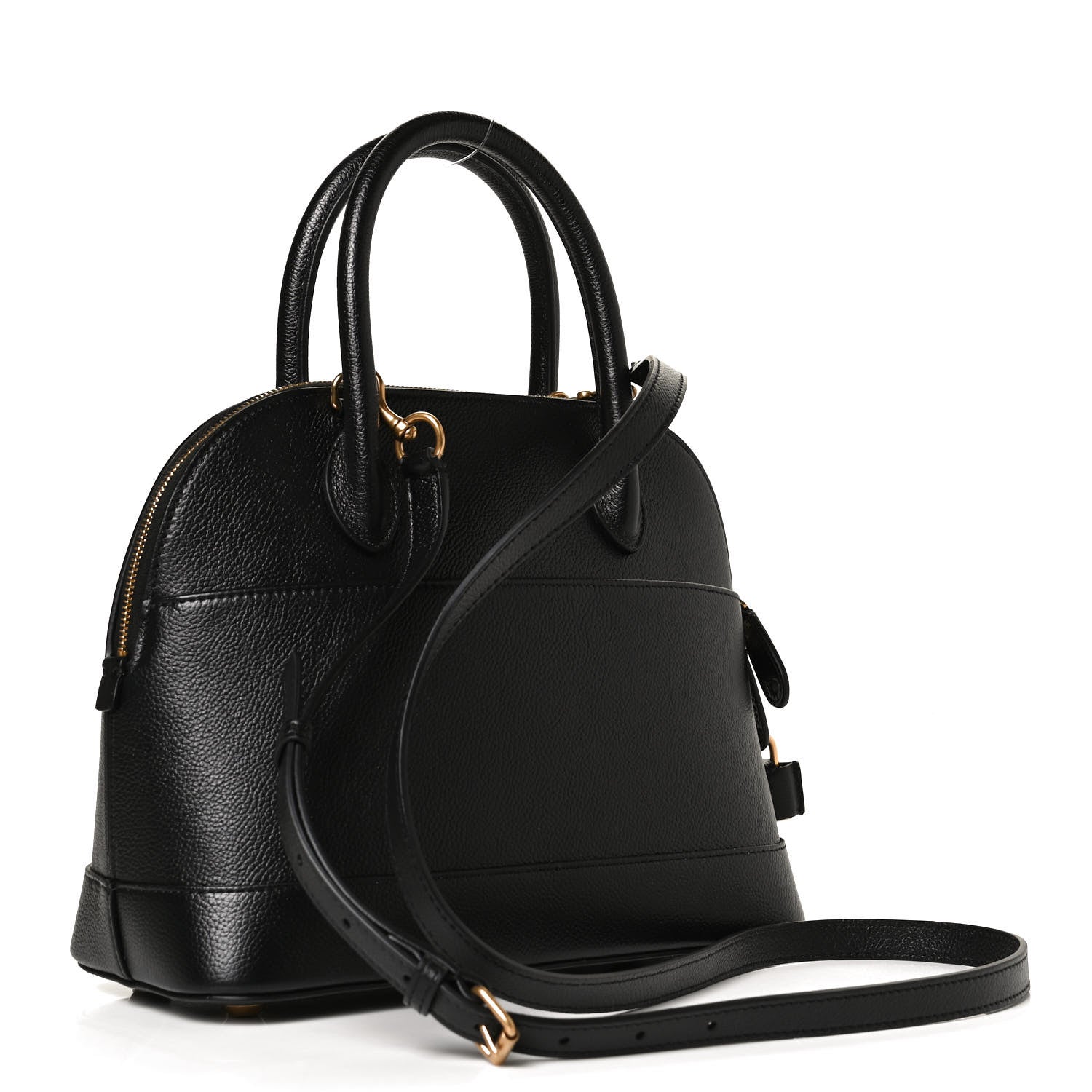 Balenciaga Grained Calfskin Logo S Ville Top Handle Bag Black White 3 of 10