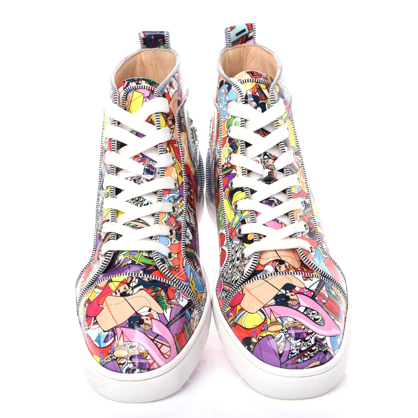 Mens Creative Super Loubi Print Orlato Flat Sneakers 41 Multicolor