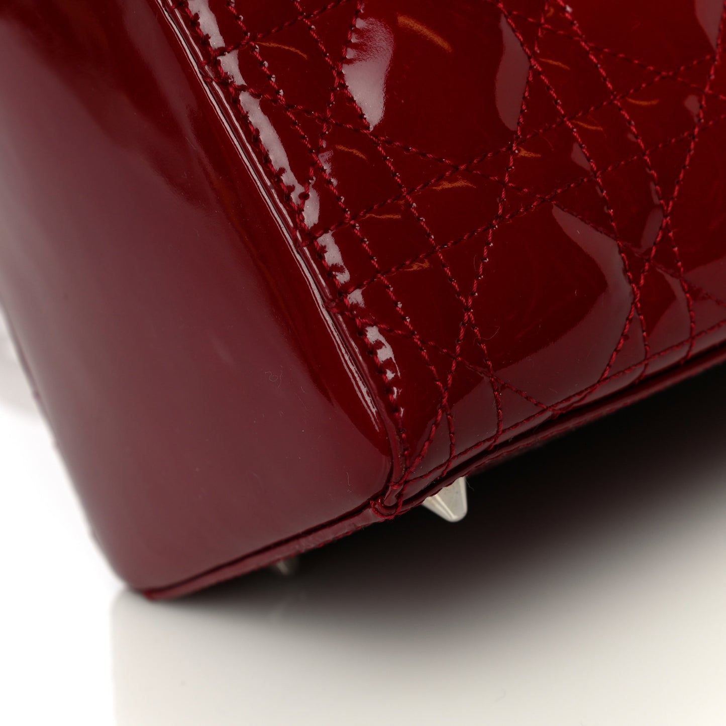 Patent Cannage Medium Lady Dior Red
