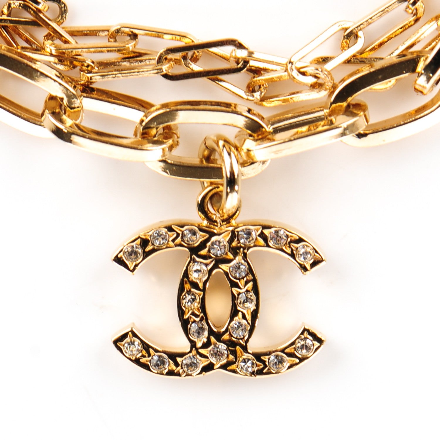 Chanel Crystal Apple Charm Bracelet Gold 9 of 10