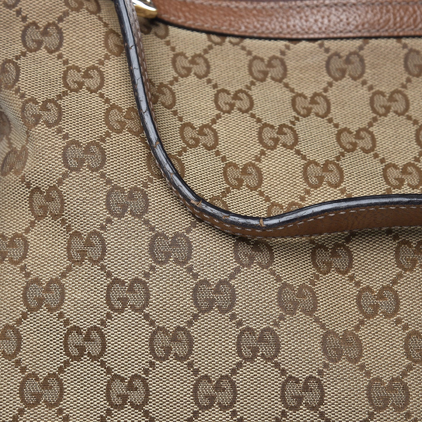 Monogram Textured Calfskin Large Bree Hobo Beige Ebony Nocciola