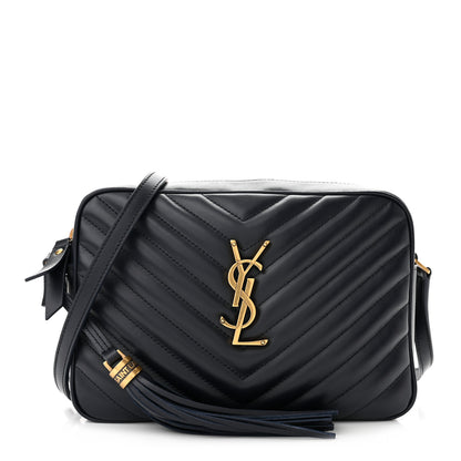 Saint Laurent Calfskin Matelasse Monogram Lou Camera Bag Navy 1 of 10