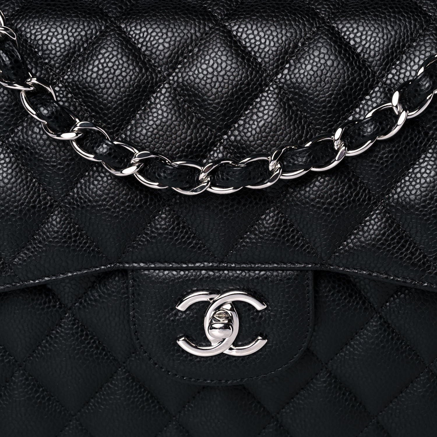 Chanel Caviar Quilted Jumbo Double Flap Black 9 of 12