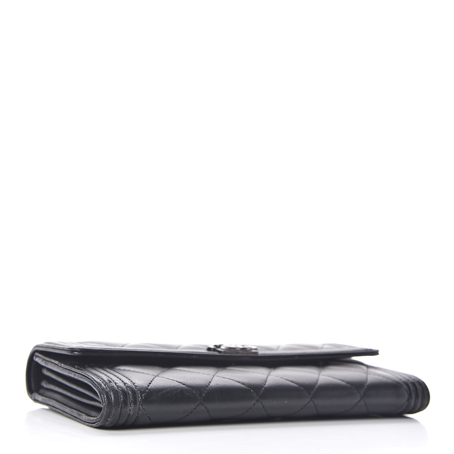 Chanel Lambskin Quilted Boy Flap Wallet Black 4 of 10