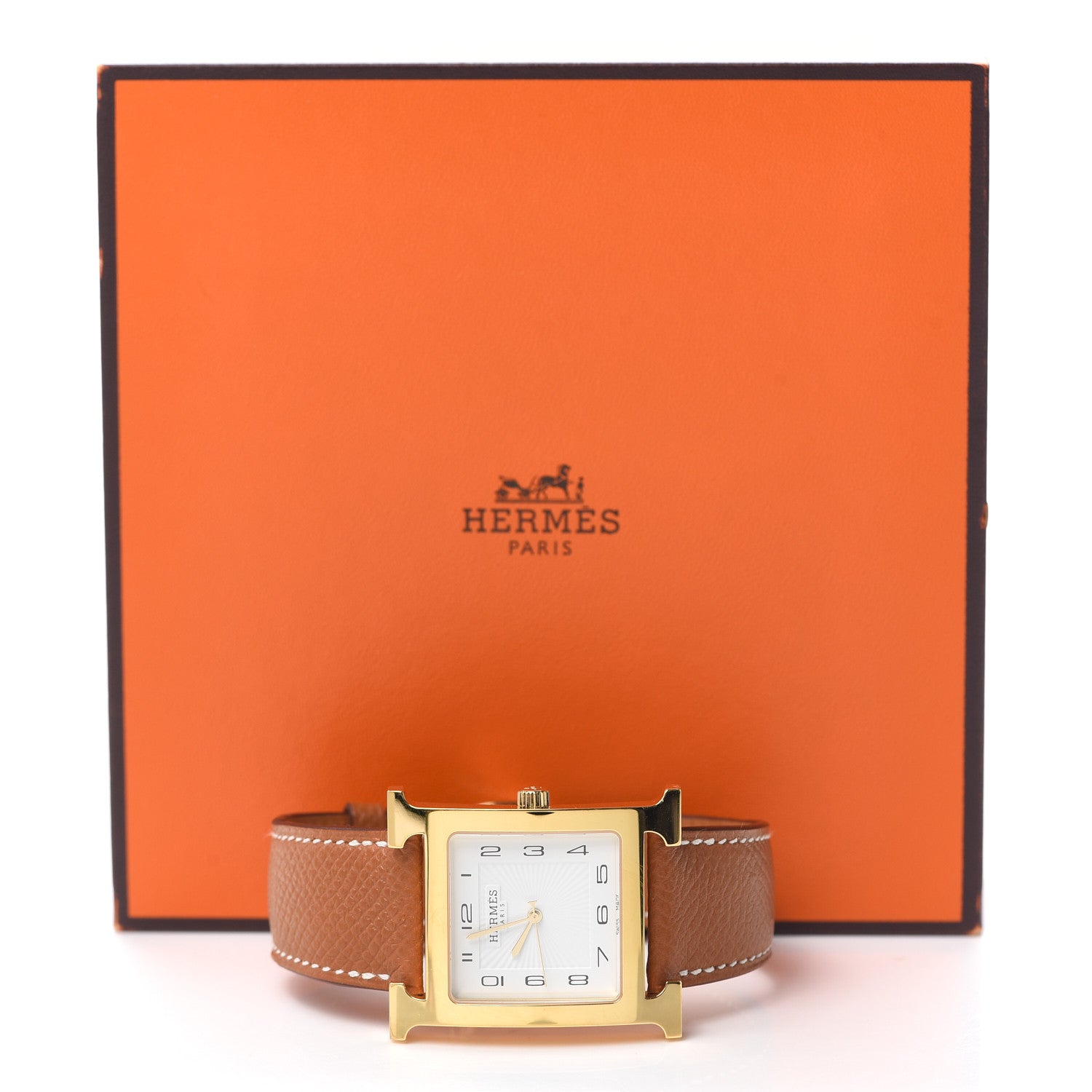 Hermes Stainless Steel Epsom 21mm Heure H Hour Quartz Watch Gold 5 of 5