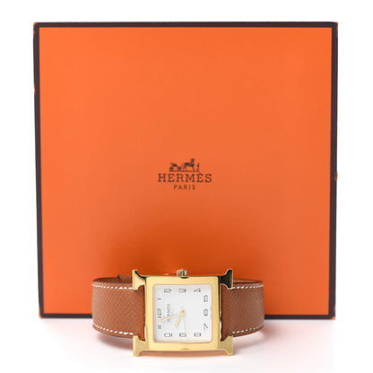 Hermes Stainless Steel Epsom 21mm Heure H Hour Quartz Watch Gold 5 of 5