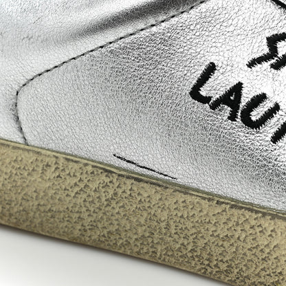 Saint Laurent Metallic Calfskin Womens Court Classic Sneakers 38.5 Silver 11 of 13