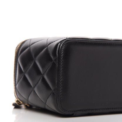 Chanel Lambskin Quilted Small Top Handle Vanity Case With Chain Black 6 of 12