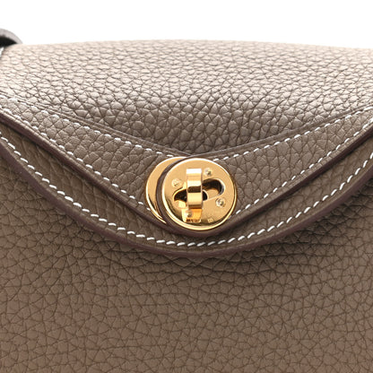 Hermes Taurillon Clemence Mini Lindy 20 Etoupe 8 of 11