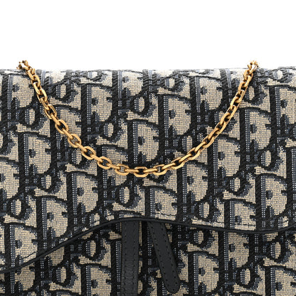 Christian Dior Oblique Saddle Chain Pouch Blue 7 of 10