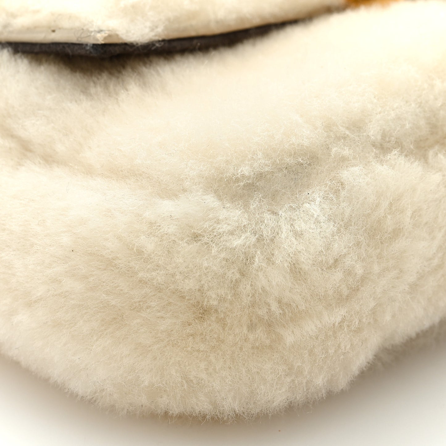Shearling Shiny Nappa Micro Baguette Latte Panna