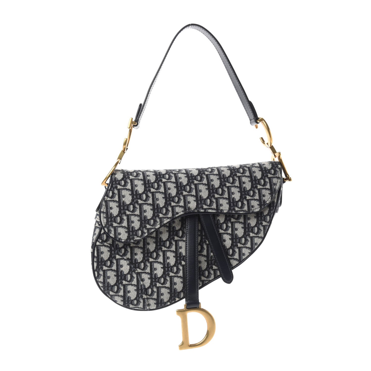 Christian Dior Oblique Saddle Bag Blue 1 of 10