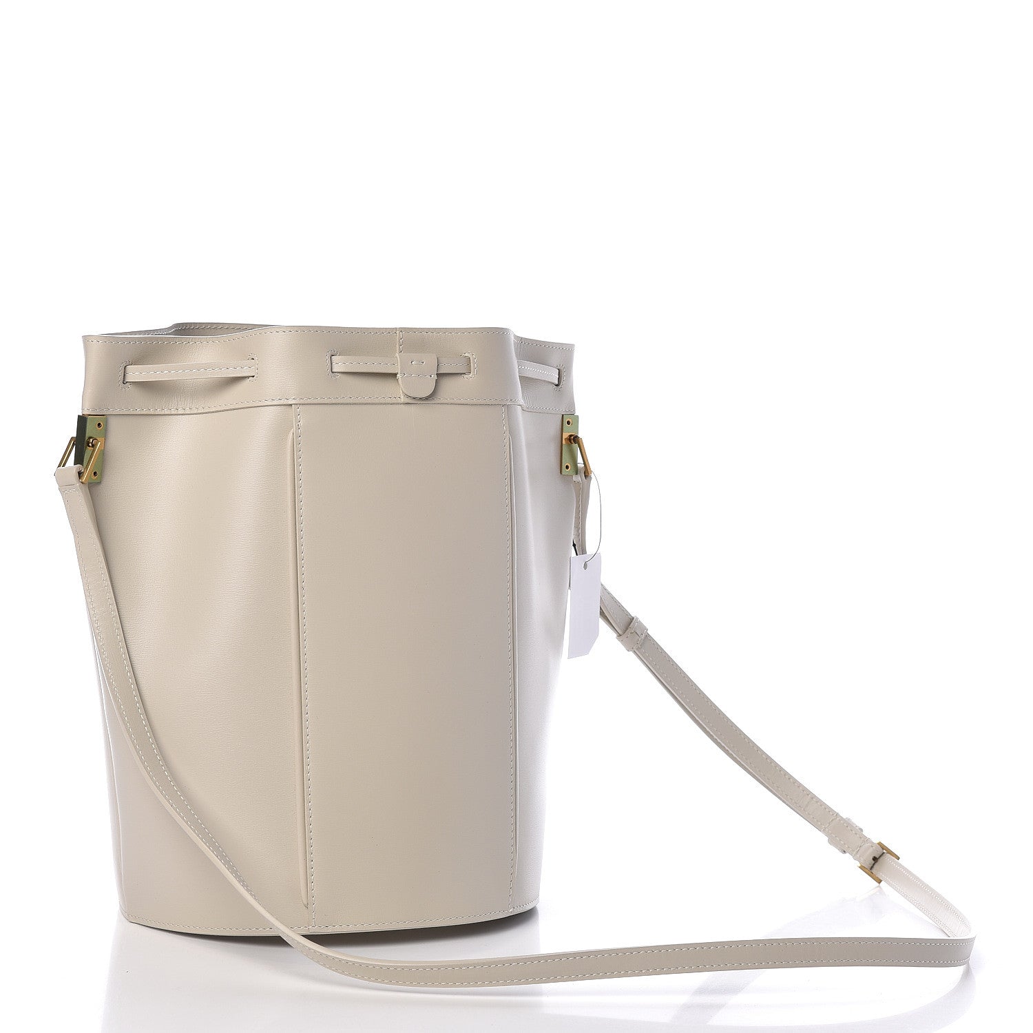 Saint Laurent Smooth Calfskin Medium Talitha Bucket Bag Vintage White 3 of 9