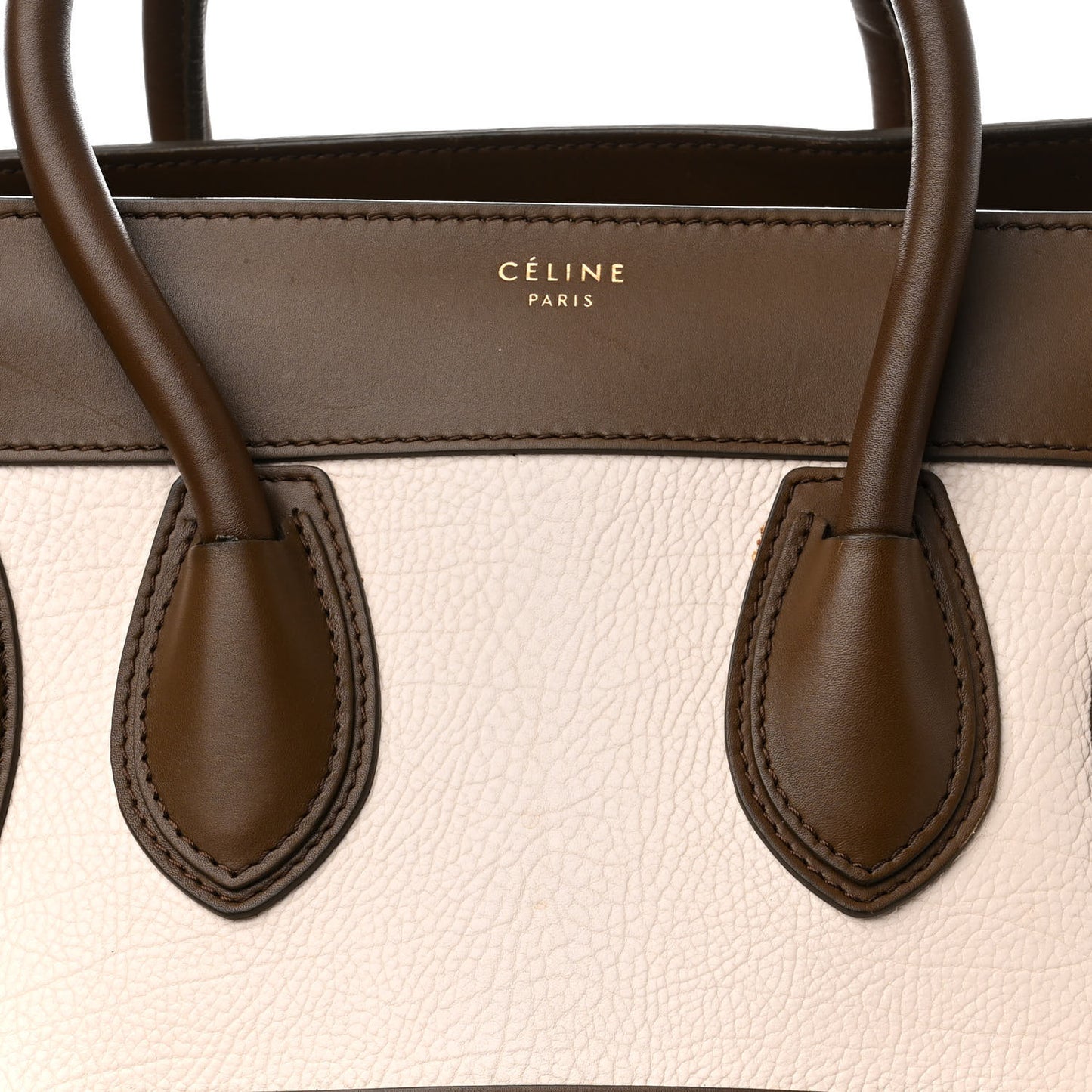 Textured Calfskin Suede Tri-color Mini Luggage Cream