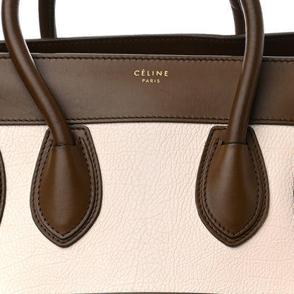 Celine Textured Calfskin Suede Tri-color Mini Luggage Cream 7 of 17