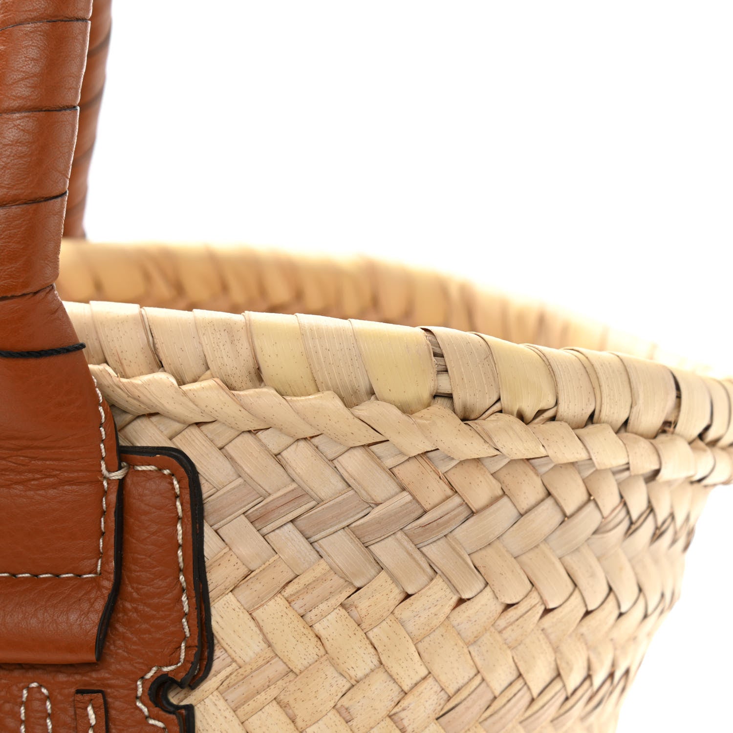 Chloe Raffia Small Grain Calfskin Medium Marcie Basket Tan 10 of 11