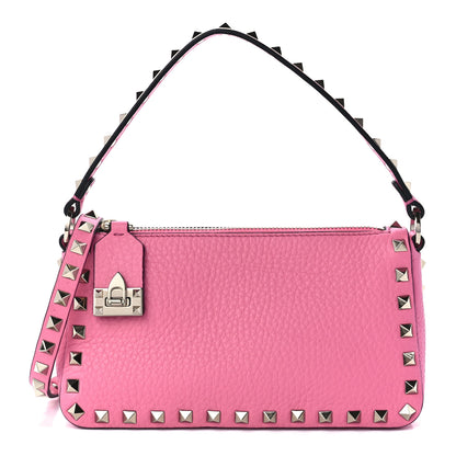 Valentino Garavani Pebbled Calfskin Small Rockstud Flip Lock Shoulder Bag Dawn Pink 1 of 11