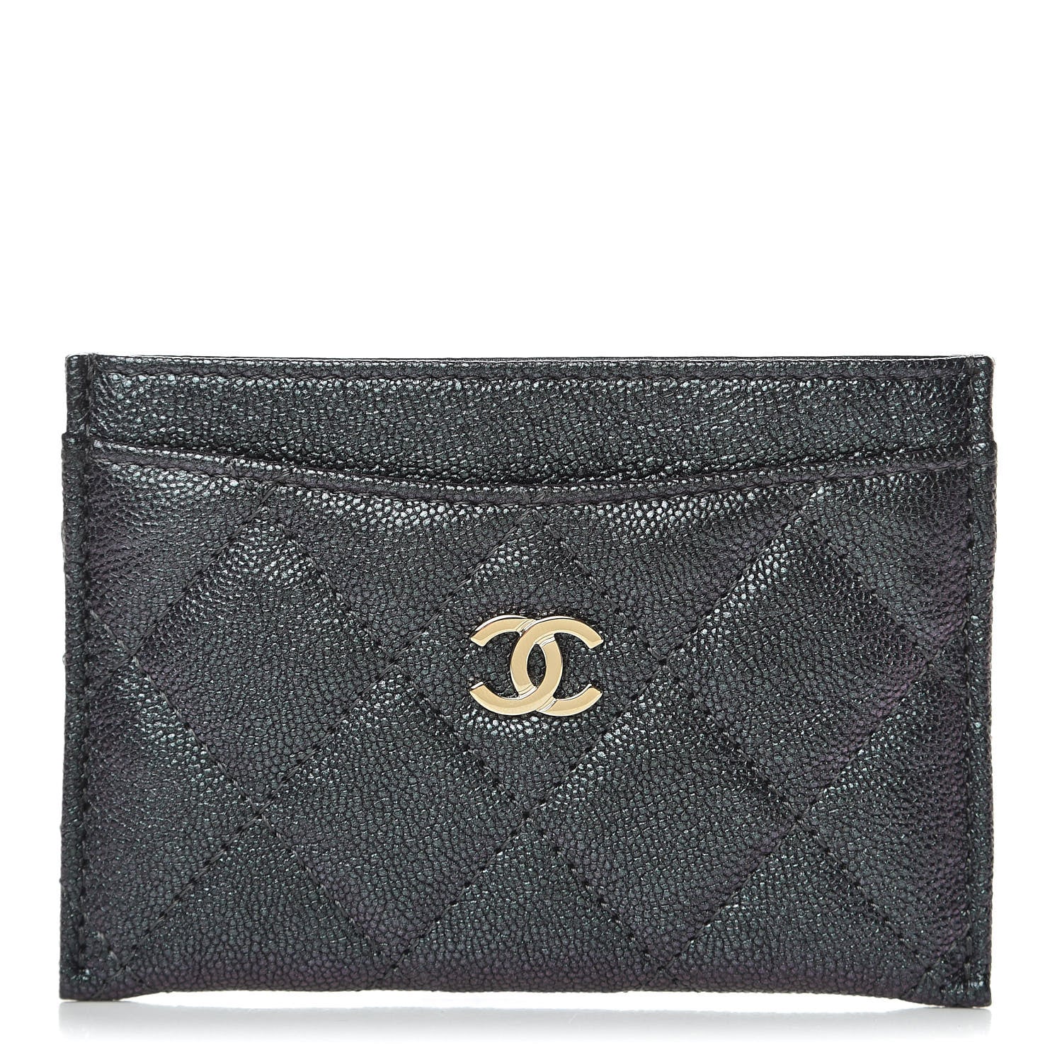 Chanel Iridescent Caviar Quilted Card Holder Black 1 of 9