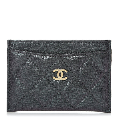 Chanel Iridescent Caviar Quilted Card Holder Black 1 of 9