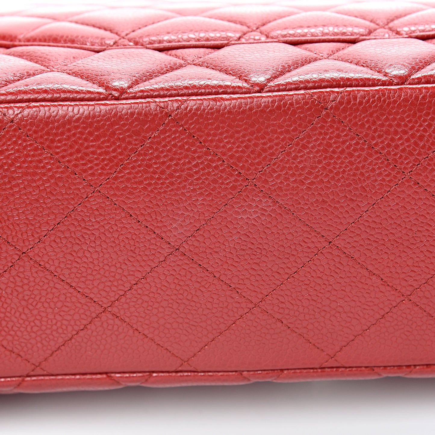 Caviar Quilted Maxi Double Flap Red