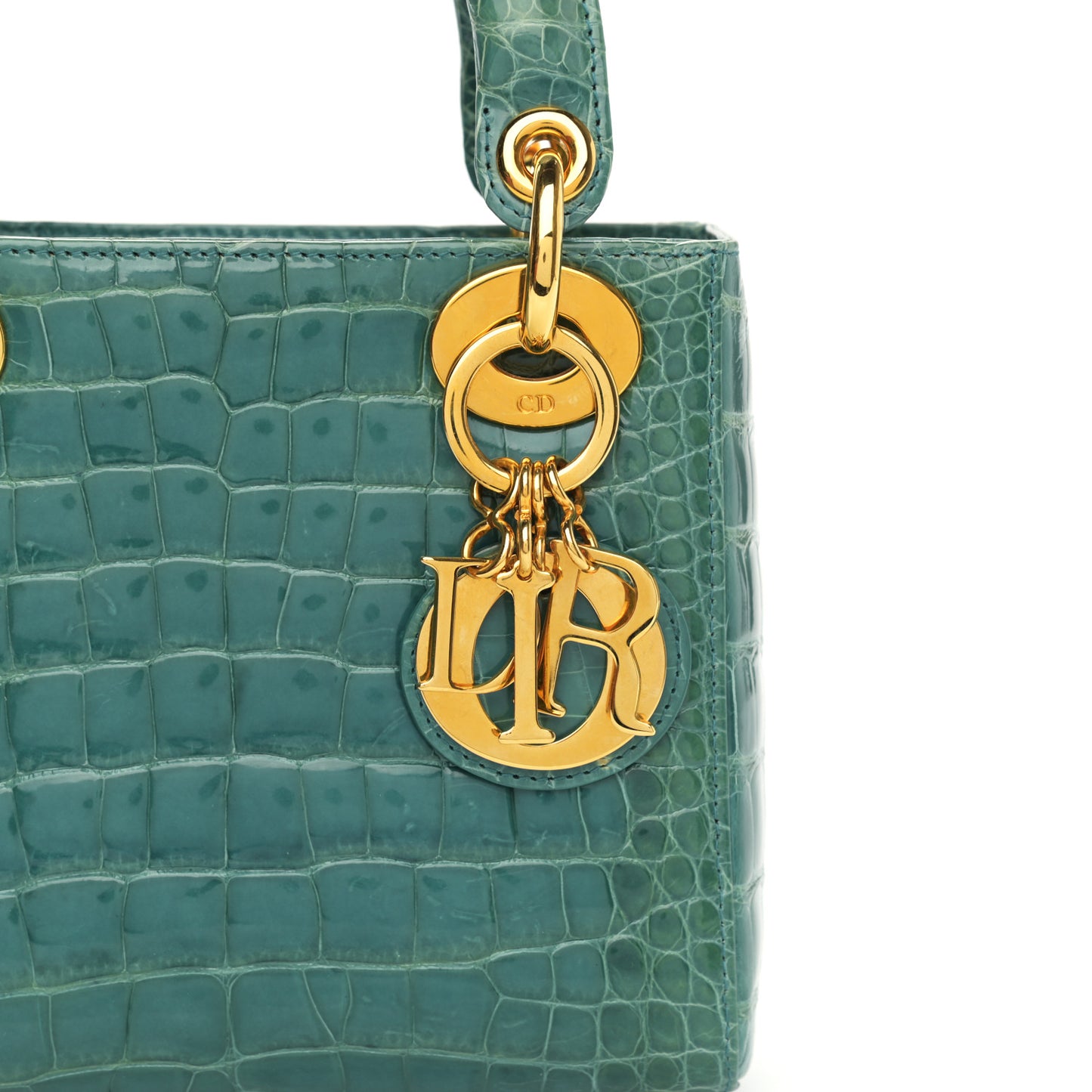 Shiny Crocodile Mini Lady Dior Green