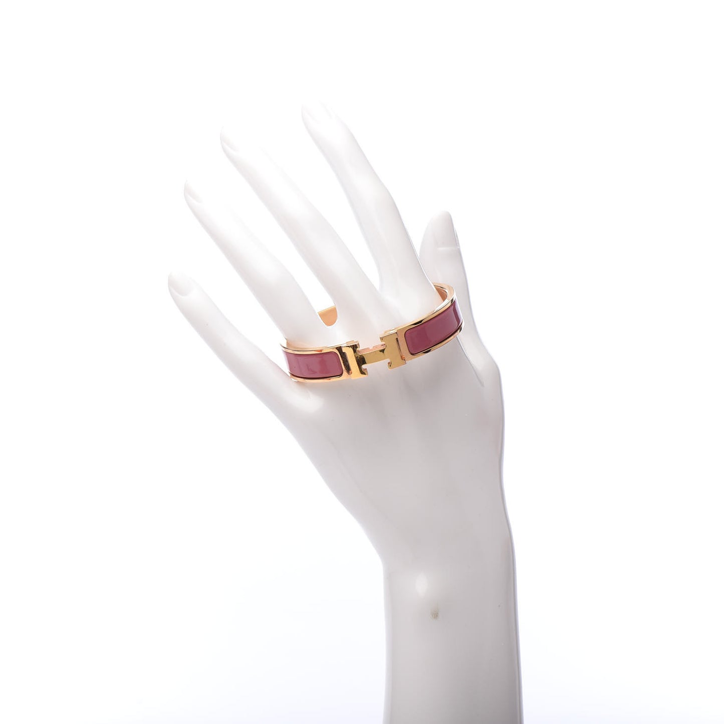 Enamel Narrow Clic Clac H Bracelet PM Rose Velours