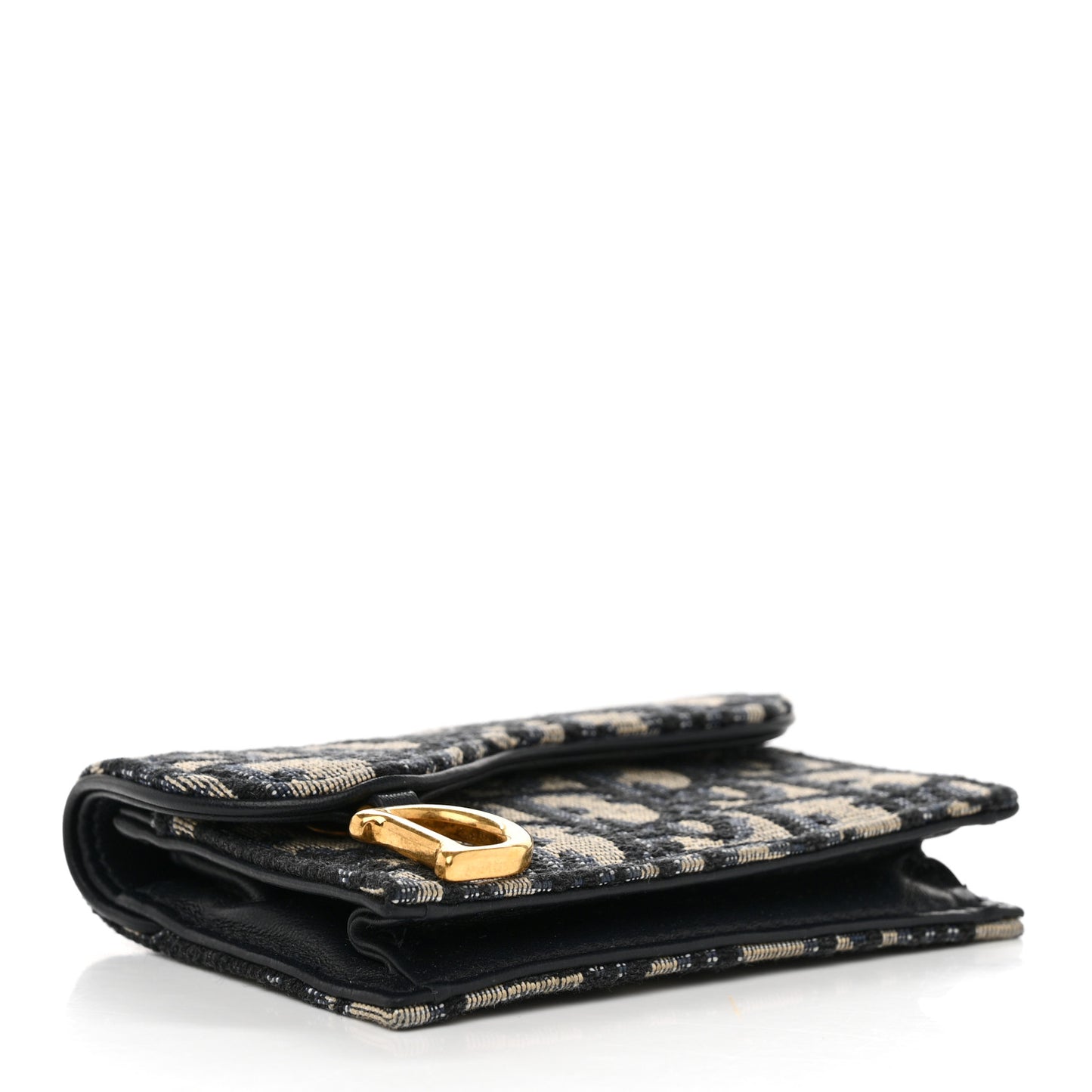 Oblique Saddle Card Holder Blue