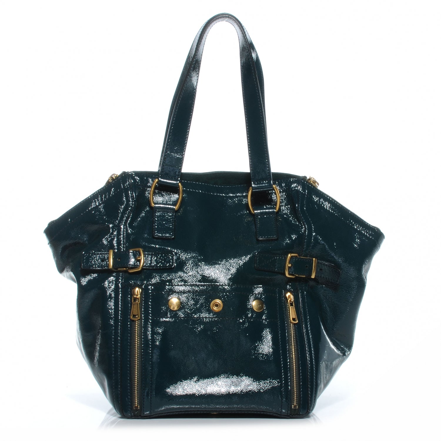 Saint Laurent Patent Small Downtown Petrol Blue 1 of 7