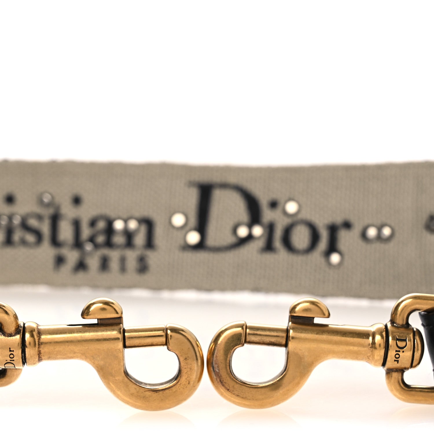Christian Dior Oblique Studded Shoulder Strap Blue 3 of 5
