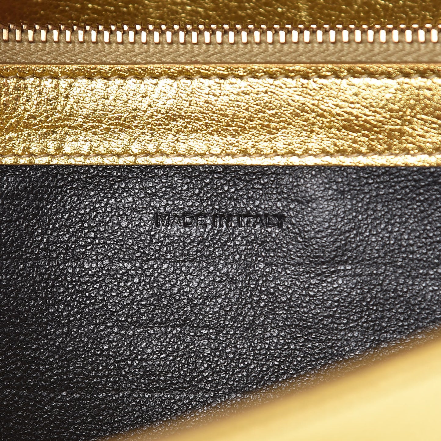 Metallic Calfskin Monogram Chain Wallet Gold