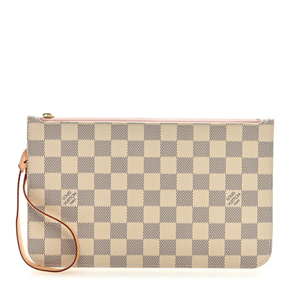 Louis Vuitton Damier Azur Neverfull MM GM Pochette Rose Ballerine 1 of 6