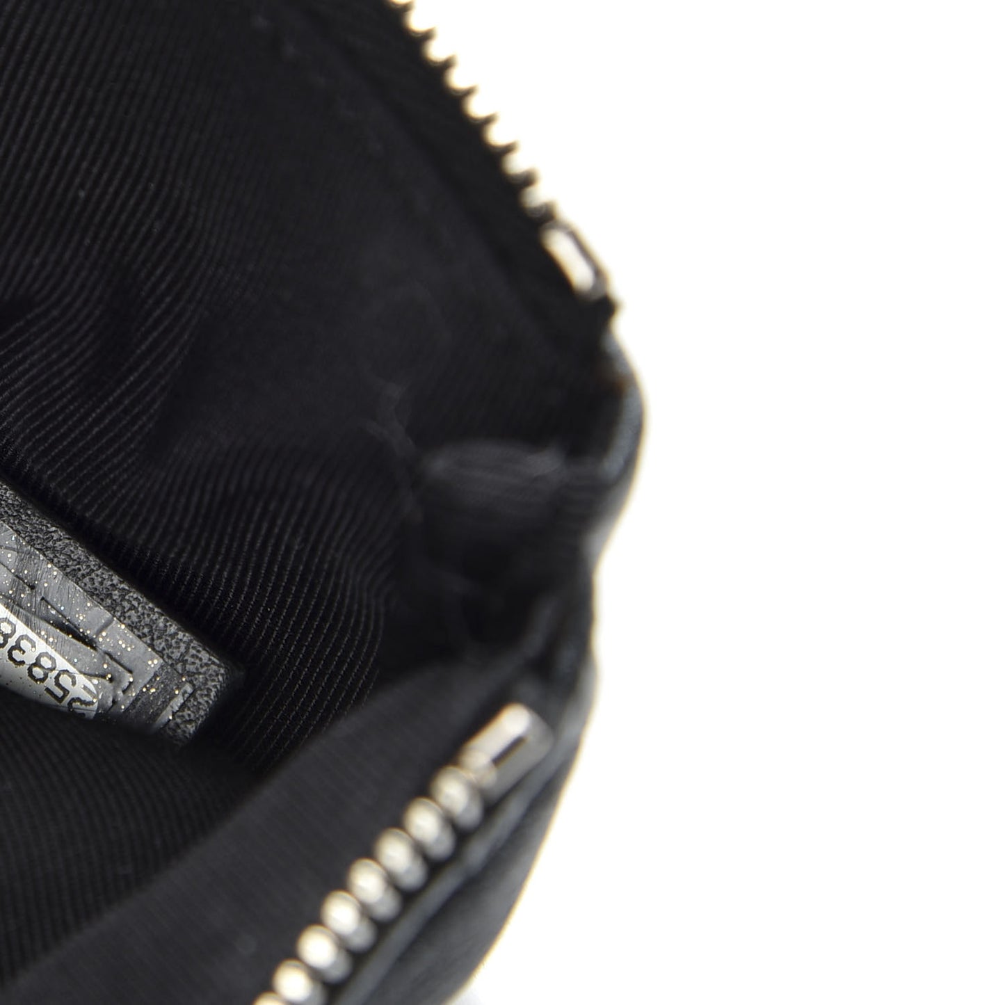 Metallic Goatskin Quilted Small Cosmetic Case Dark Grey